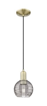 Athens Deco Swirl 1 Light Cord Mini Pendant 5.88 Inch Wide by Innovations - 716-1P-G1213-6_P
