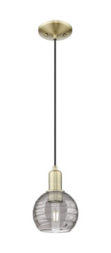 Athens Deco Swirl 1 Light Cord Mini Pendant 5.88 Inch Wide by Innovations - 716-1P-G1213-6_P
