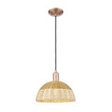 Natural Ballston Dome 1 Light Basket Cord Mini Pendant 14 by Innovations - 716-1P-NBD2-12_P