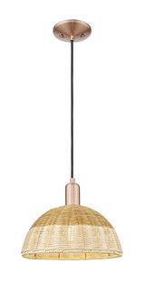 Natural Ballston Dome 1 Light Basket Cord Mini Pendant 14 by Innovations - 716-1P-NBD2-12_P