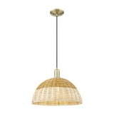 Natural Ballston Dome 1 Light Basket Cord Mini Pendant 16 by Innovations - 716-1P-NBD2-16_P