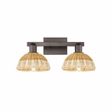 Natural Ballston Dome 2 Light Bath Vanity 16 Inch Wide by Innovations - 716-2W-NBD-75