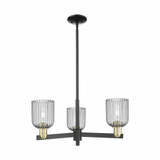 Bridal Veil 3 Light Chandelier 8.63 Inch and 17.63 Inch Wide by Innovations - 716-3CR-G559-5