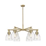 Newton Bell 6 Light Stem Chandelier 16 Inch and 26 Inch Wide by Innovations - 411-6CR-G412-7_P