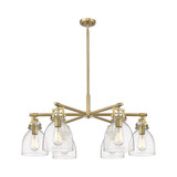 Newton Bell 6 Light Stem Chandelier 16 Inch and 26 Inch Wide by Innovations - 411-6CR-G412-7_P