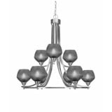 Paramount 9 Light Up Chandelier 27.25 Inch Tall X 31.5 Inch Wide by Toltec - 3409-BN-4622