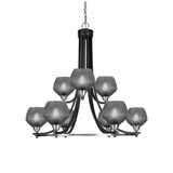 Paramount 9 Light Up Chandelier 27.25 Inch Tall X 31.5 Inch Wide by Toltec - 3409-MBBN-4622
