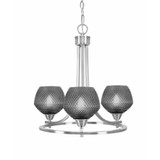 Paramount 3 Light Up Chandelier 17 Inch Tall and 17.25 Inch Wide by Toltec - 3403-BN-4622
