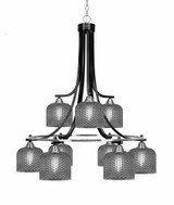 Paramount 9 Light Down Chandelier 32.75 Inch and 29.75 Inch Wide by Toltec - 3419-BN-4612