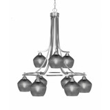 Paramount 9 Light Down Chandelier 32.75 Inch and 29.75 Inch Wide by Toltec - 3419-BN-4622