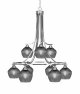 Paramount 9 Light Down Chandelier 32.75 Inch and 29.75 Inch Wide by Toltec - 3419-BN-4622