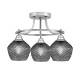Paramount 3 Light Semi Flush Mount 12.5 Inch and 15.75 Inch Wide by Toltec - 3417-BN-4622