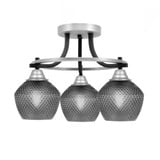 Paramount 3 Light Semi Flush Mount 12.5 Inch and 13.75 Inch Wide by Toltec - 3417-MBBN-4622