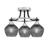Paramount 3 Light Semi Flush Mount 12.5 Inch and 13.75 Inch Wide by Toltec - 3417-MBBN-4622