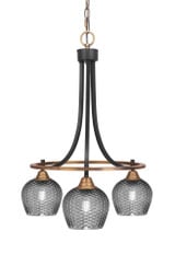 Paramount 3 Light Down Chandelier 22.75 Inch and 16.75 Inch Wide by Toltec - 3413-BN-4602