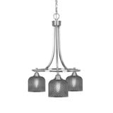 Paramount 3 Light Down Chandelier 22.75 Inch Tall X 17 Inch Wide by Toltec - 3413-BN-4612