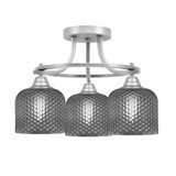 Paramount 3 Light Semi Flush Mount 12.75 Inch Tall X 14 Inch Wide by Toltec - 3417-MBBN-4612