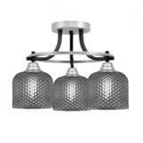 Paramount 3 Light Semi Flush Mount 12.75 Inch Tall X 14 Inch Wide by Toltec - 3417-MBBN-4612