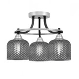 Paramount 3 Light Semi Flush Mount 12.75 Inch Tall X 14 Inch Wide by Toltec - 3417-MBBN-4612