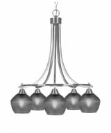 Paramount 5 Light Down Chandelier 25.5 Inch Tall and 24 Inch Wide by Toltec - 3415-BN-4622