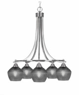 Paramount 5 Light Down Chandelier 25.5 Inch Tall and 24 Inch Wide by Toltec - 3415-BN-4622