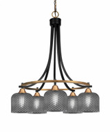 Paramount 5 Light Down Chandelier 25.75 Inch Tall X 24 Inch Wide by Toltec - 3415-BN-4612