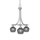 Paramount 3 Light Down Chandelier 22.5 Inch Tall and 17 Inch Wide by Toltec - 3413-BN-4622