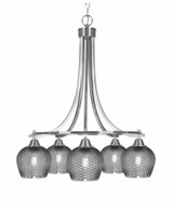 Paramount 5 Light Down Chandelier 25.5 Inch Tall and 24 Inch Wide by Toltec - 3415-BN-4602