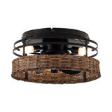 BreezeLite 3 Blade Flush Ceiling Fan with Light Kit 13 Inch Wide by Brio - BL351