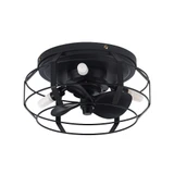 3 Blade Caged Small Ceiling Fan with Light Kit 12.2 Inch by Parrot Uncle - F8254