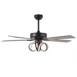 Levi 5 Blade Ceiling Fan with Light Kit 52 Inch Wide by Parrot Uncle - F6019