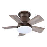 5 Blade Flush Ceiling Fan with Light Kit 24 Inch Wide by Parrot Uncle - F8283