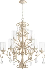 San Miguel 9 Light Large 2 Tier Chandelier by Quorum - 6073-9