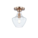 Fusion 1 Light 7.5 Inch Wide Semi Flush Mount by Justice Design - FSN-4179