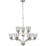 Grebe Village - Nine Light 2-Tier Chandelier in Transitional Style - 31.5 inches wide by 34 inches high - 139-BEL-3827816