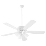 Milky Whey Five Blade Ceiling Fan with Light Kit 52 Inches Wide by BSH - 183-BEL-1106046