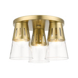 Dolphin Hey 3 Light 13 Inch Wide Flush Mount by Bailey Street Home - 218-BEL-1305732