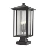 Temple Chase 3 Light Outdoor Square Pier Mount Lantern 11 x 23.5 In by BSH - 372-BEL-689097