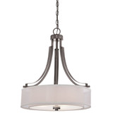 The Tennis Court - Pendant 3 Light Translucent Sliver Linen in Transitional Style - 23.5 inches tall by 20.5 inches wide - 57-BEL-539086