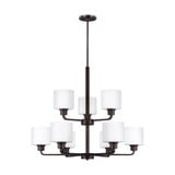 Broomhill Glebe - 9.5W Nine Light 2-Tier Chandelier - 73-BEL-2755170