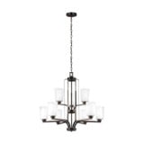 Mercer Edge - 9.5W Nine Light 2-Tier Chandelier - 73-BEL-2755154