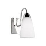 1 Light Steel Wall Sconce with Cone Etched/White Glass-8.5 Inches H by 4.75 Inches W - 73-BEL-2755394