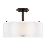 2 Light Transitional Ceiling Semi Flush Mount Drum Fixture with Off White Shade - 73-BEL-4315498