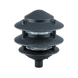 One Light Outdoor Landscape Path Fixture in Pagoda Design with Black Powder Coat Finish 6 inches W x 7 inches H - 73-BEL-1002003