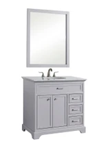Lawn Brow 36 Inch 3 Drawer Bathroom Vanity Sink Set by Bailey Street Home - 779-BEL-688757