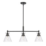 Malta 3 Light Oversized Linear Pendant by Golden - 0511-LP