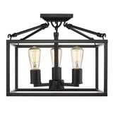 Wesson 3 Light 14 Inch Wide Semi Flush Mount by Golden - 2072W