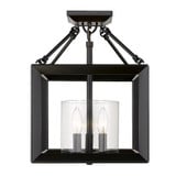 Smyth 3 Light 11.75 Inch Wide Semi Flush Mount by Golden - 2073-SF