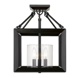 Smyth 3 Light 11.75 Inch Wide Semi Flush Mount by Golden - 2073-SF