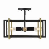 Tribeca 4 Light 15.5 Inch Wide Semi Flush Mount by Golden - 6070-SF